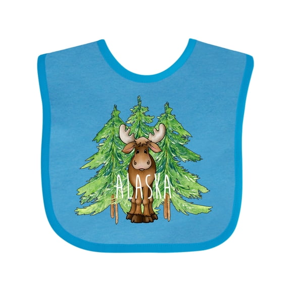 Inktastic Alaska Moose and Trees Boys or Girls Baby Bib