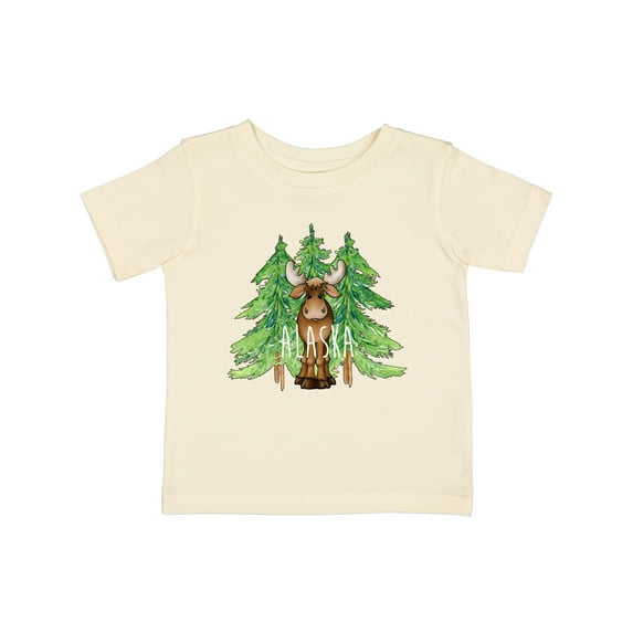 Inktastic Alaska Moose and Trees Boys or Girls Baby T-Shirt