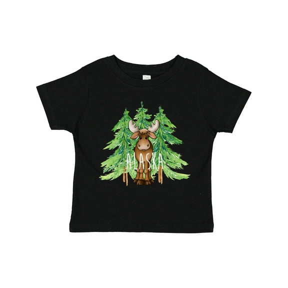Inktastic Alaska Moose and Trees Boys or Girls Toddler T-Shirt