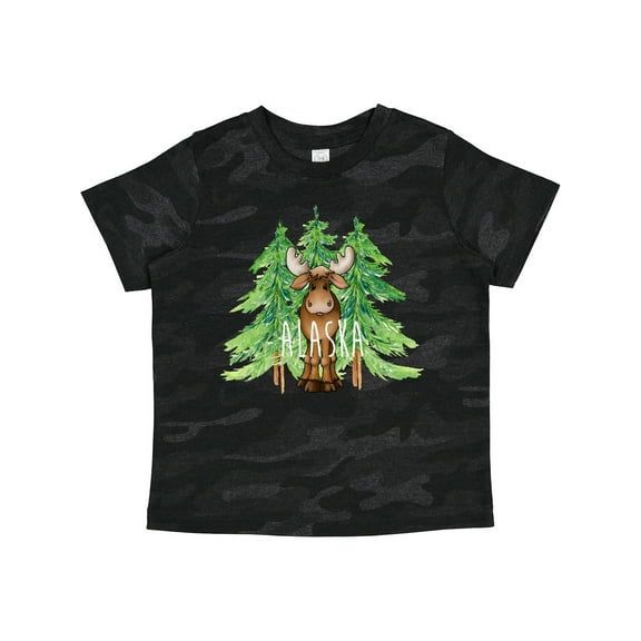 Inktastic Alaska Moose and Trees Boys or Girls Toddler T-Shirt
