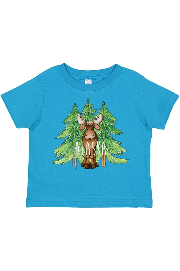 Alaska Moose and Trees Boys or Girls Toddler T-Shirt