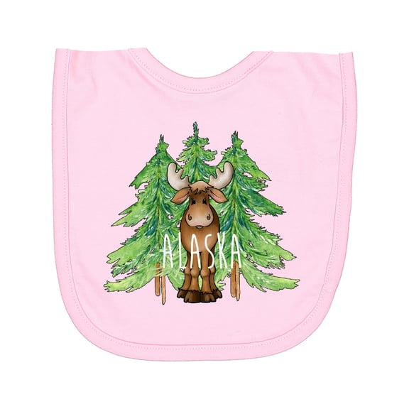 Inktastic Alaska Moose and Trees Newborn Bib