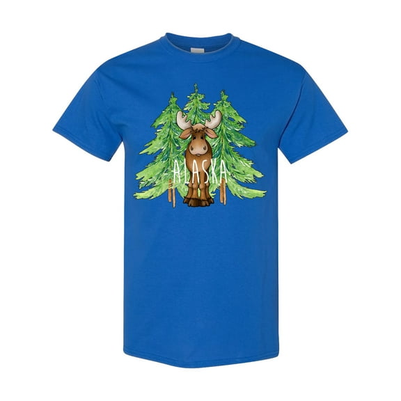 Inktastic Alaska Moose and Trees T-Shirt
