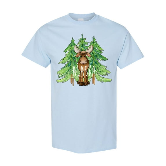 Inktastic Alaska Moose and Trees T-Shirt
