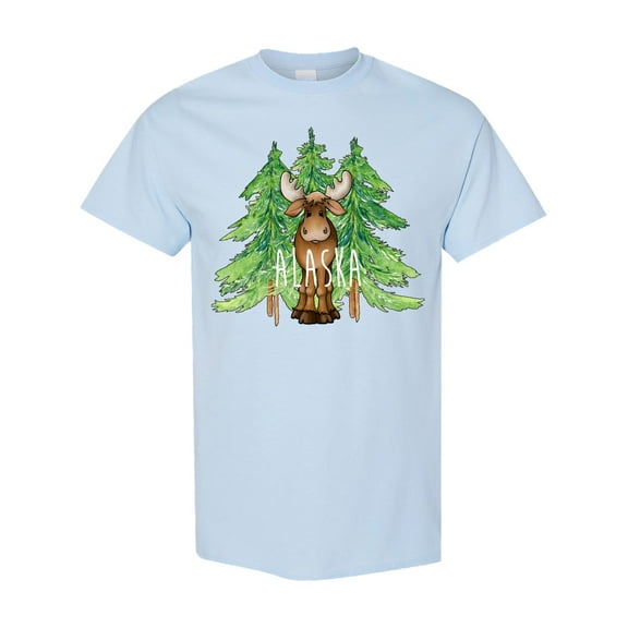 Inktastic Alaska Moose and Trees T-Shirt