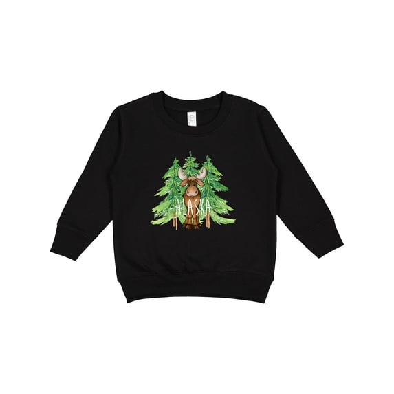 Inktastic Alaska Moose and Trees Toddler Sweatshirt