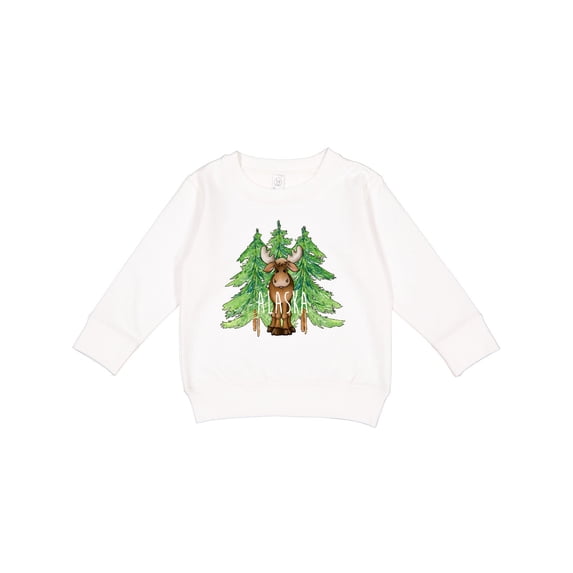 Inktastic Alaska Moose and Trees Toddler Sweatshirt