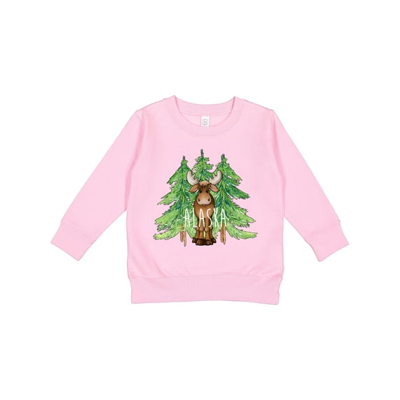 Inktastic Alaska Moose and Trees Toddler Sweatshirt