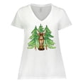 thumbnail image 1 of Inktastic Alaska Moose and Trees Women's Plus Size V-Neck T-Shirt, 1 of 5