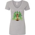 thumbnail image 1 of Inktastic Alaska Moose and Trees Women's V-Neck T-Shirt, 1 of 5