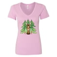 thumbnail image 1 of Inktastic Alaska Moose and Trees Women's V-Neck T-Shirt, 1 of 5
