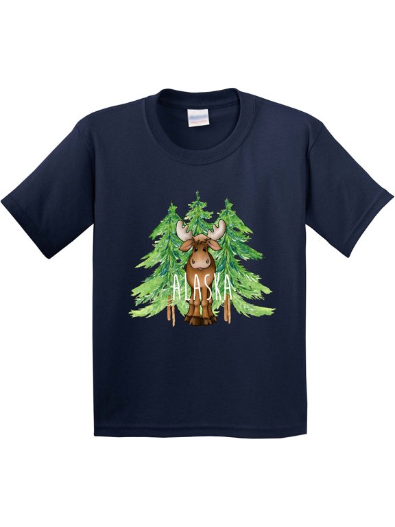 Alaska Moose and Trees Youth T-Shirt