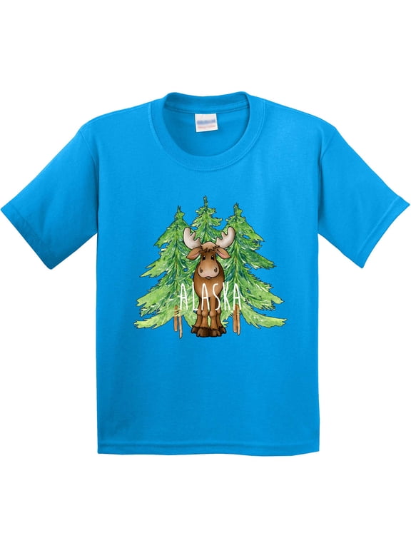 Alaska Moose and Trees Youth T-Shirt