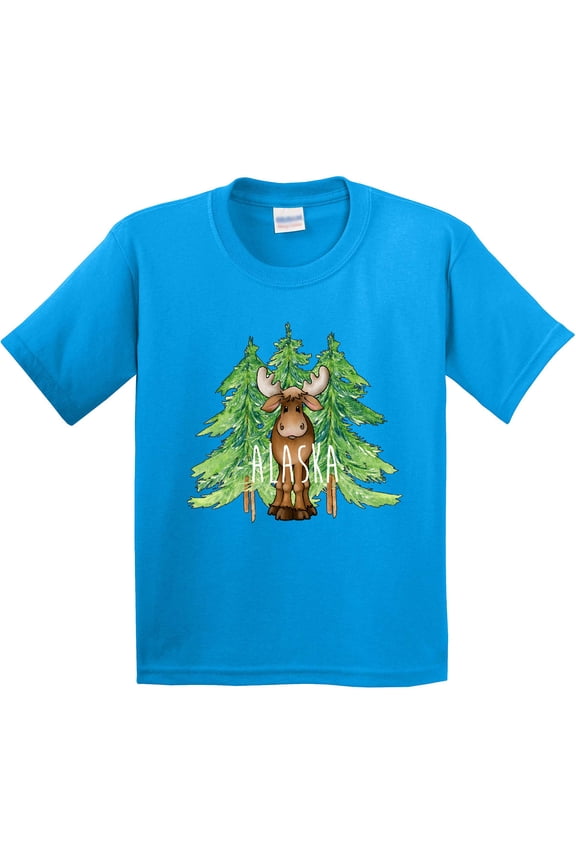 Alaska Moose and Trees Youth T-Shirt