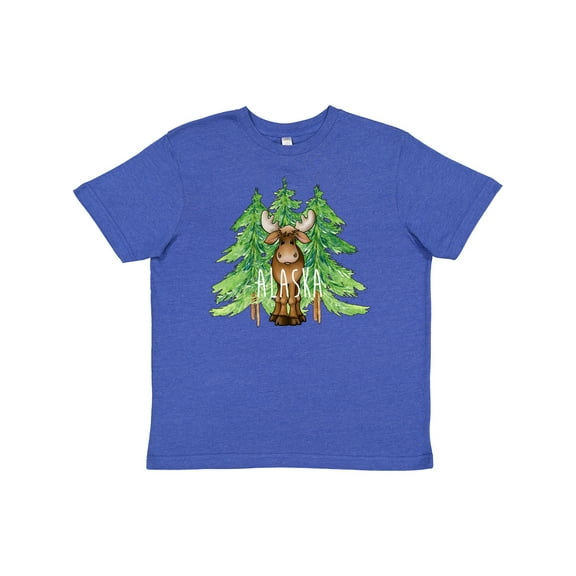 Inktastic Alaska Moose and Trees Youth T-Shirt