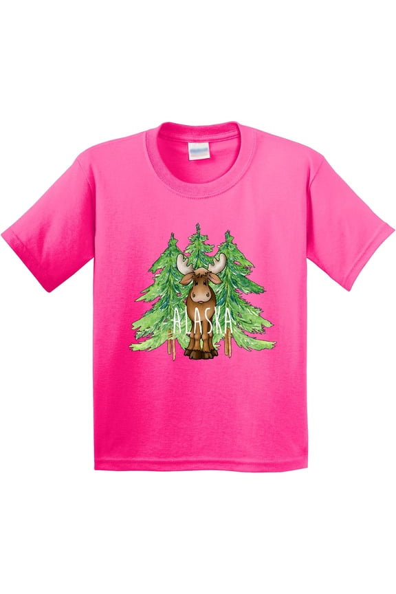 Alaska Moose and Trees Youth T-Shirt