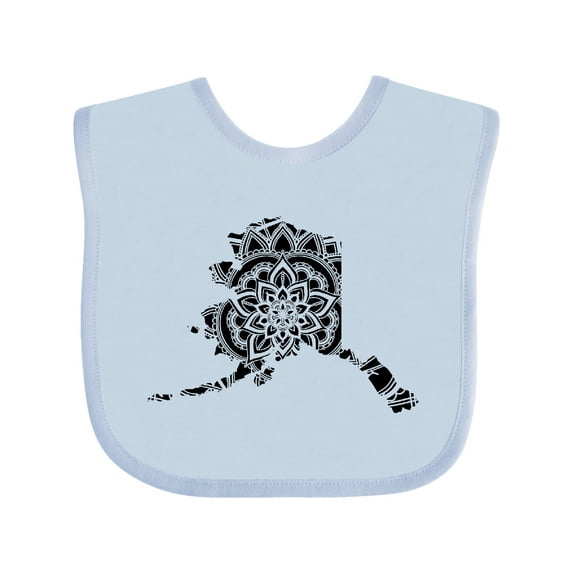 Inktastic Alaska Silhouette Mandala Boys or Girls Baby Bib