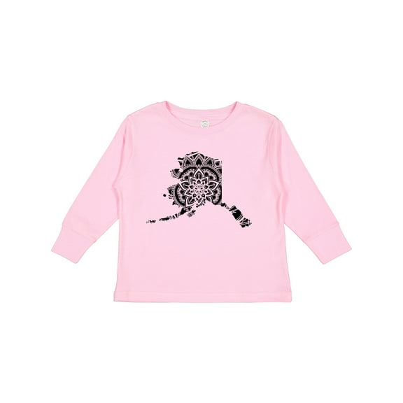 Inktastic Alaska Silhouette Mandala Boys or Girls Long Sleeve Toddler T-Shirt