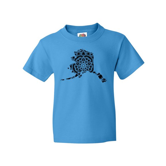 Inktastic Alaska Silhouette Mandala Youth T-Shirt