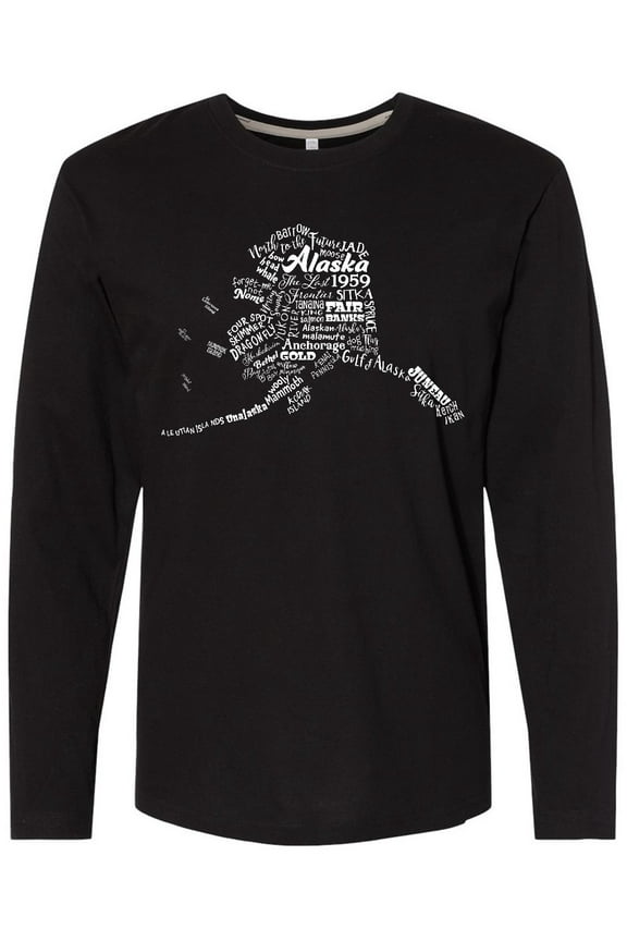 Alaska Word Salad- State Outline Long Sleeve T-Shirt