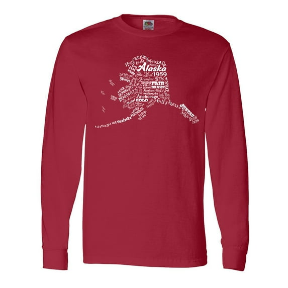 Inktastic Alaska Word Salad- State Outline Long Sleeve T-Shirt