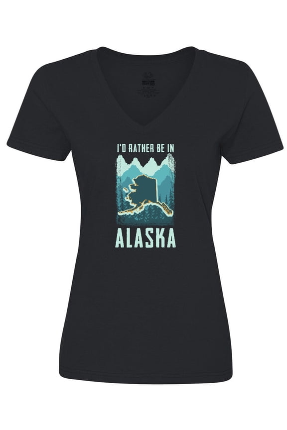 Alaskan Rather be in Alaska Women's V-Neck T-Shirt