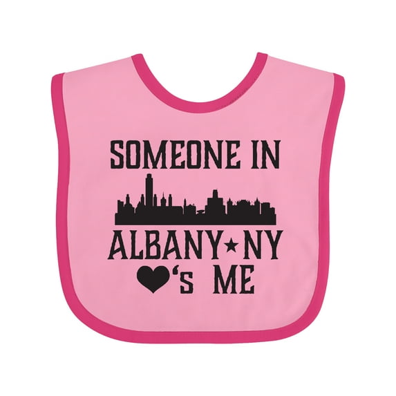 Inktastic Albany New York Skyline Someone Loves Me Boys or Girls Baby Bib