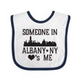 thumbnail image 1 of Inktastic Albany New York Skyline Someone Loves Me Boys or Girls Baby Bib, 1 of 4