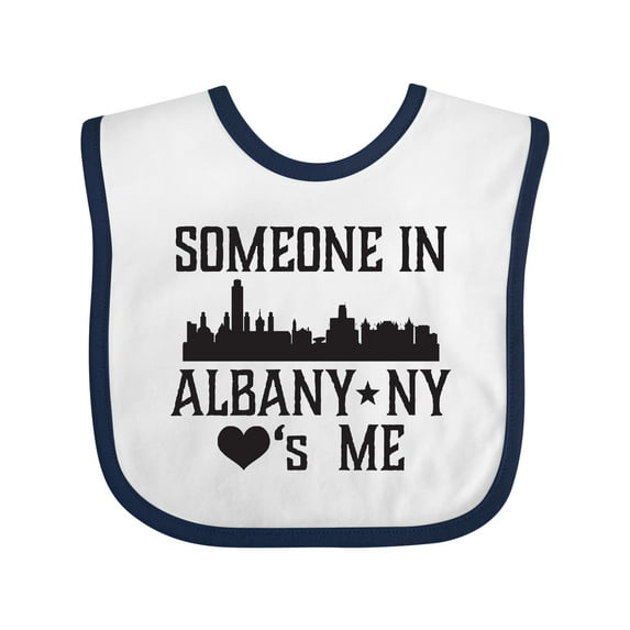 Inktastic Albany New York Skyline Someone Loves Me Boys or Girls Baby Bib