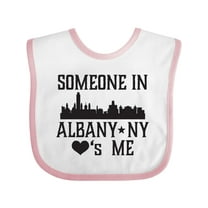 Inktastic Albany New York Skyline Someone Loves Me Boys or Girls Baby Bib
