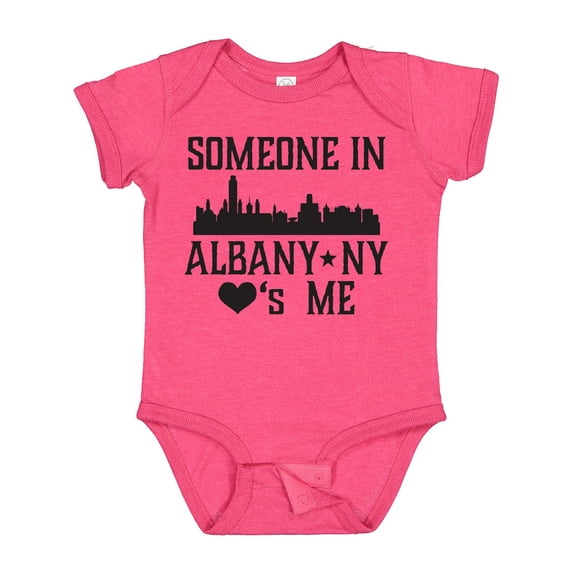 Inktastic Albany New York Skyline Someone Loves Me Boys or Girls Baby Bodysuit