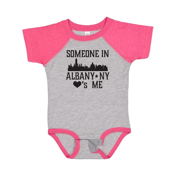 Inktastic Albany New York Skyline Someone Loves Me Boys or Girls Baby Bodysuit
