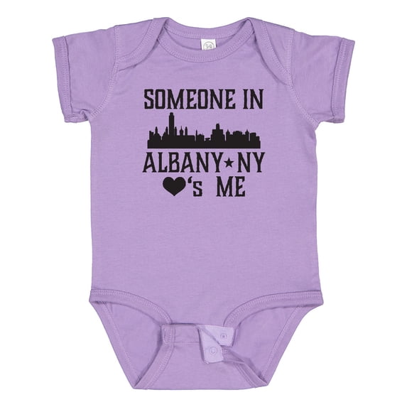 Inktastic Albany New York Skyline Someone Loves Me Boys or Girls Baby Bodysuit