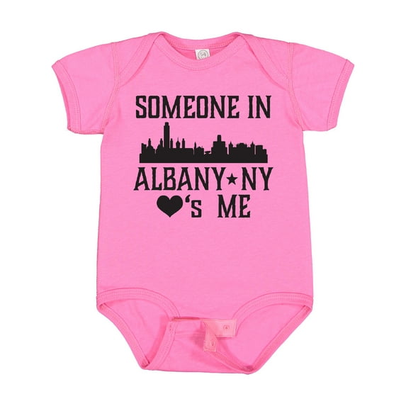 Inktastic Albany New York Skyline Someone Loves Me Boys or Girls Baby Bodysuit