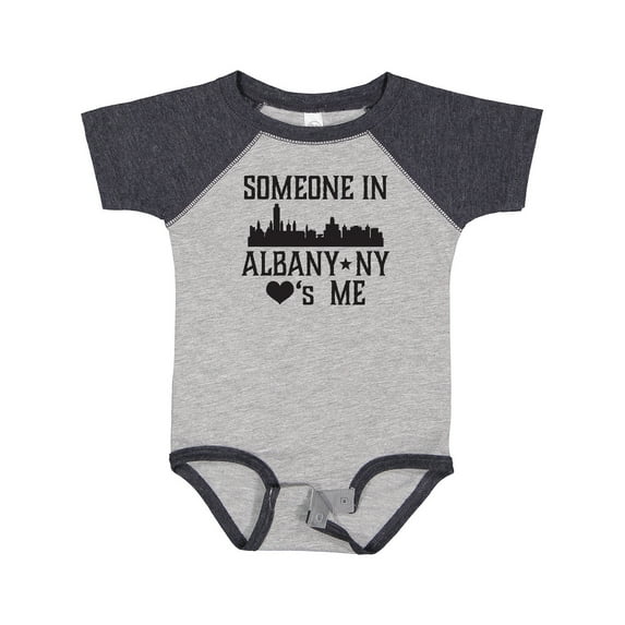 Inktastic Albany New York Skyline Someone Loves Me Boys or Girls Baby Bodysuit