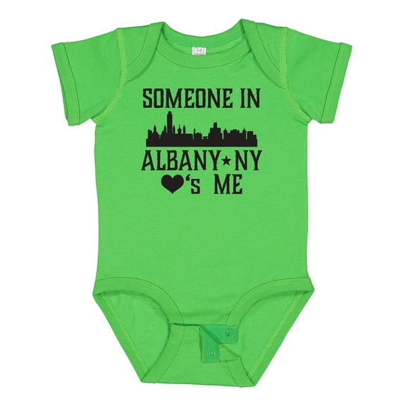Inktastic Albany New York Skyline Someone Loves Me Boys or Girls Baby Bodysuit