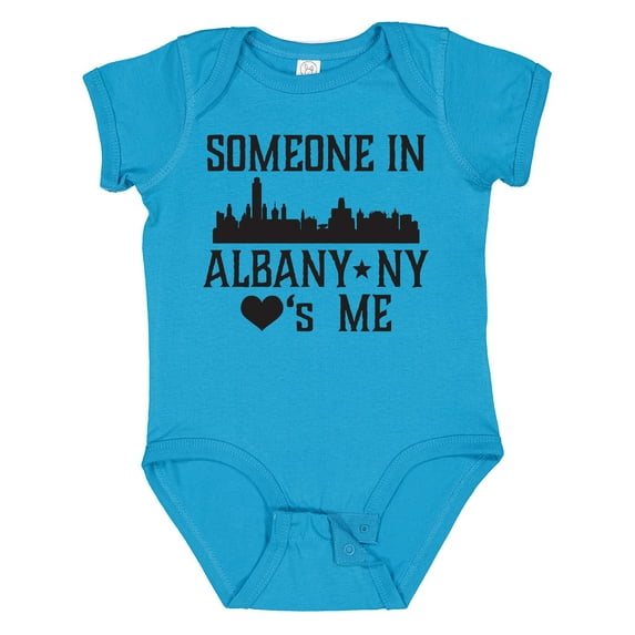 Inktastic Albany New York Skyline Someone Loves Me Boys or Girls Baby Bodysuit