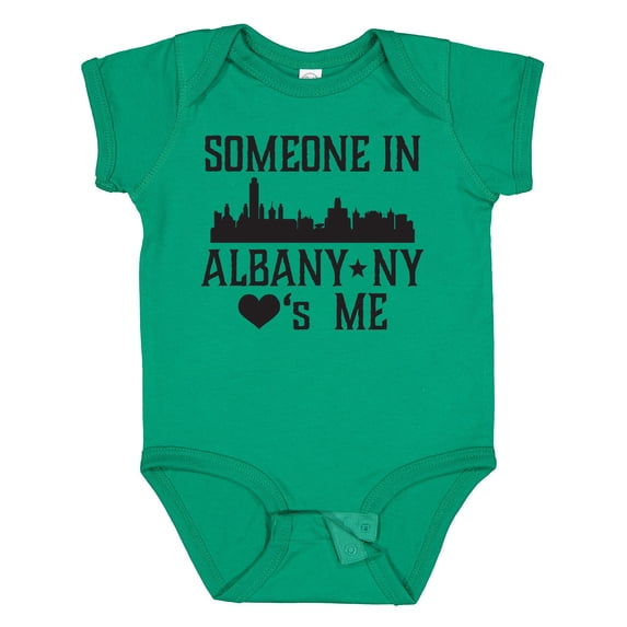 Inktastic Albany New York Skyline Someone Loves Me Boys or Girls Baby Bodysuit