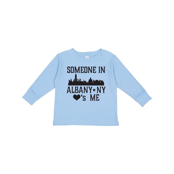 Inktastic Albany New York Skyline Someone Loves Me Boys or Girls Long Sleeve Toddler T-Shirt