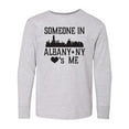 thumbnail image 1 of Inktastic Albany New York Skyline Someone Loves Me Long Sleeve Youth T-Shirt, 1 of 5