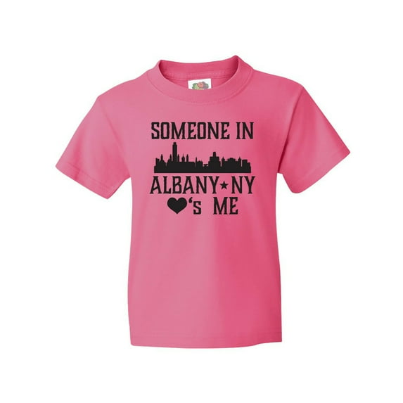 Inktastic Albany New York Skyline Someone Loves Me Youth T-Shirt