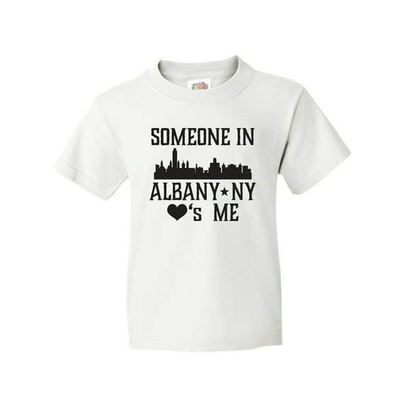 Inktastic Albany New York Skyline Someone Loves Me Youth T-Shirt
