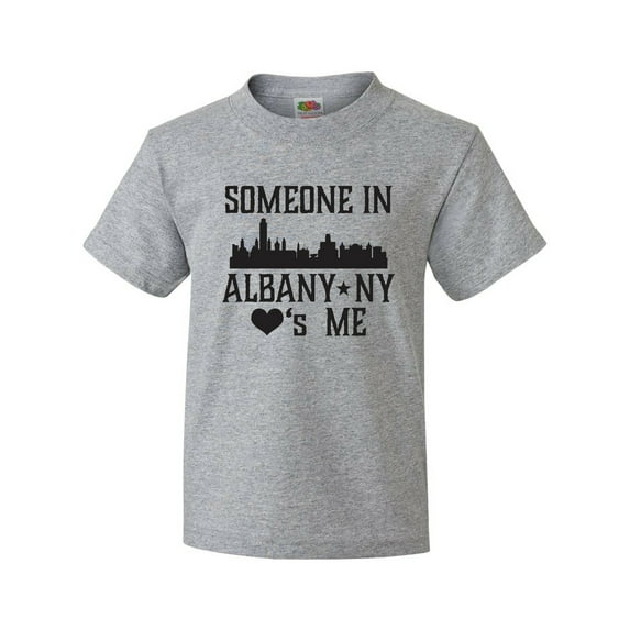 Inktastic Albany New York Skyline Someone Loves Me Youth T-Shirt