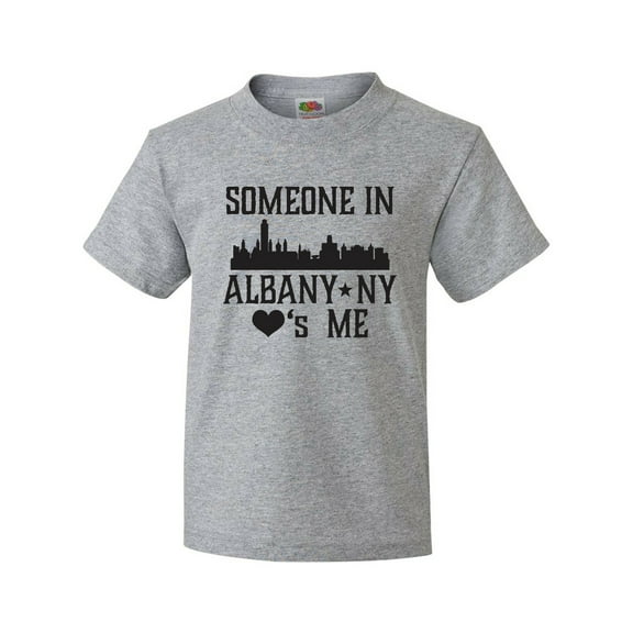 Inktastic Albany New York Skyline Someone Loves Me Youth T-Shirt
