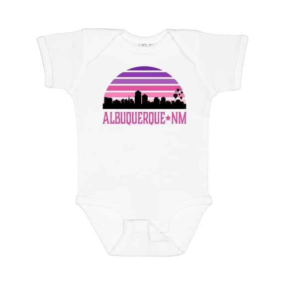 Inktastic Albuquerque New Mexico Retro Sunset Skyline Girls Baby Bodysuit