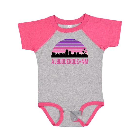 Inktastic Albuquerque New Mexico Retro Sunset Skyline Girls Baby Bodysuit