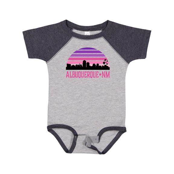 Inktastic Albuquerque New Mexico Retro Sunset Skyline Girls Baby Bodysuit