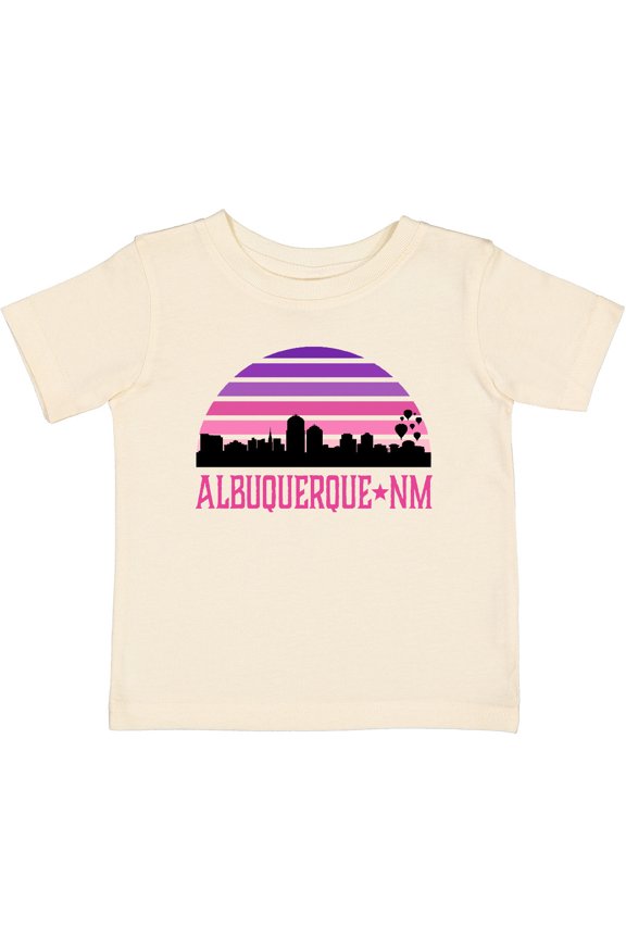 Albuquerque New Mexico Retro Sunset Skyline Girls Baby T-Shirt