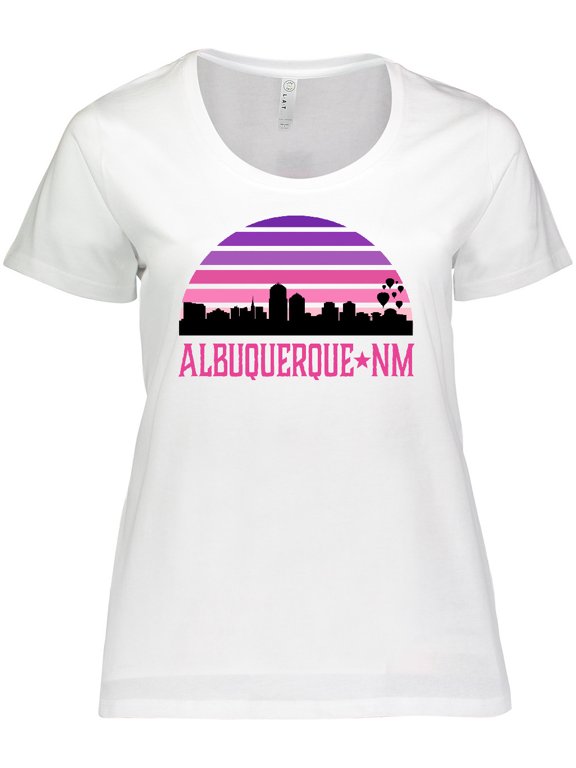 Albuquerque New Mexico Retro Sunset Skyline Women's Plus Size T-Shirt
