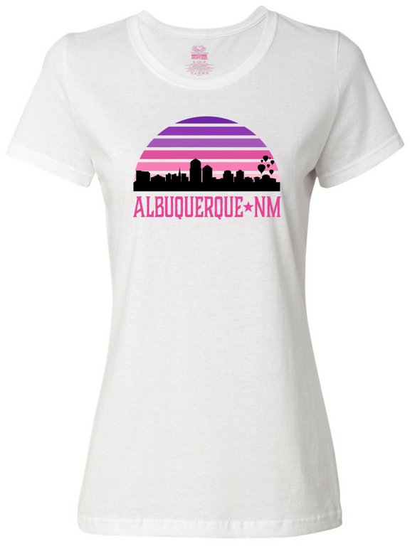 Albuquerque New Mexico Retro Sunset Skyline Women's T-Shirt